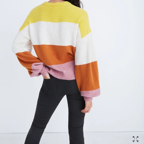 Striped Gladwell Balloon-Sleeve Pullover Sweater - Picture 2 of 7